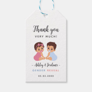 Cute Baby Pacifier Gender Reveal Party Gift Tag