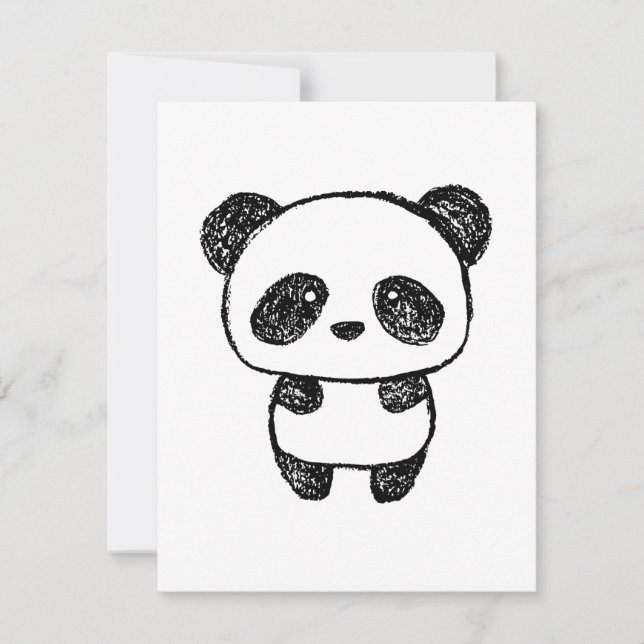 Cute Baby Panda Drawn in Charcoal - Amanda Roos (Front)