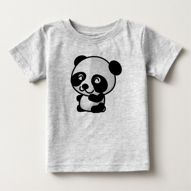Cute Baby Panda Fine Jersey T-Shirt (Front)