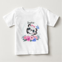 Cute Baby Panda Flower Wreath Custom Name        