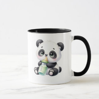 Cute Baby Panda Holding Bamboo Coffee Mug | Adorab