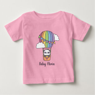 Cute Baby Panda In Hot Air Balloon Baby T-Shirt