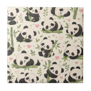 Cute Baby Panda Pattern   Tile
