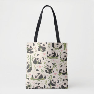 Cute Baby Panda Pattern Tote Bag