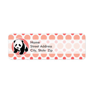 Cute Baby Panda; Pink & Coral Polka Dots