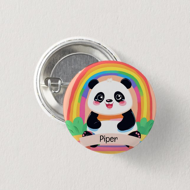 Cute Baby Panda Rainbow 3 Cm Round Badge (Front & Back)
