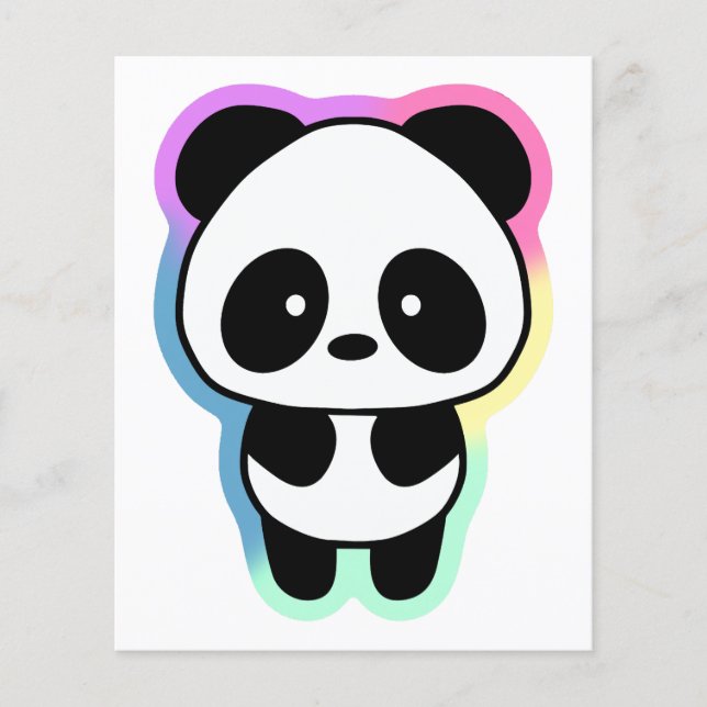 Cute Baby Panda - Rainbow Colours Flyer (Front)