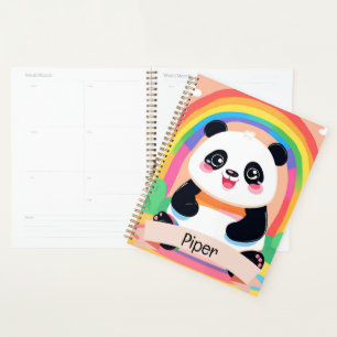 Cute Baby Panda Rainbow Planner