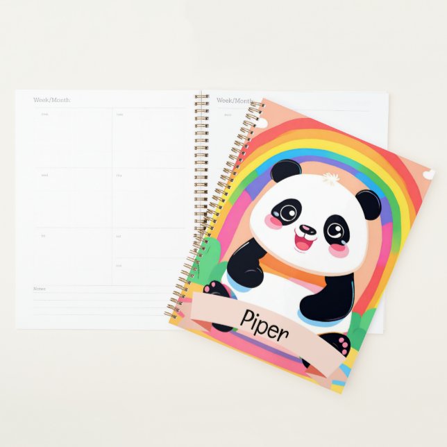 Cute Baby Panda Rainbow Planner (Display)