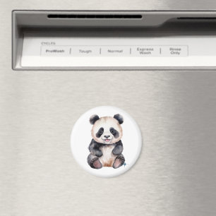 Cute baby panda watercolor magnet