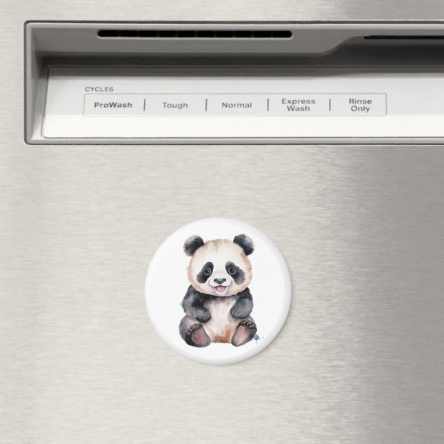 Cute baby panda watercolor magnet (In Situ (Dishwasher))