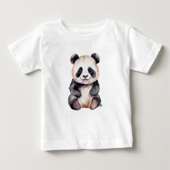 Cute baby panda watercolor T-Shirt (Front)