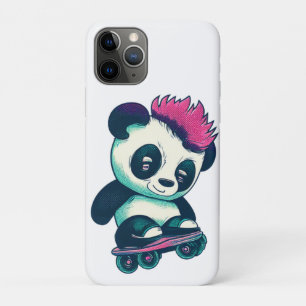 Cute Baby Panda with mohawk   Skater Panda Case-Mate iPhone Case