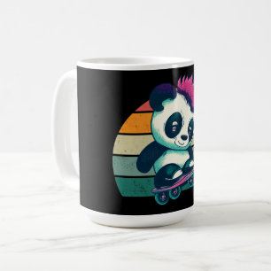 Cute Baby Panda with mohawk Skater Panda Coffee Mug