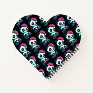 Cute Baby Panda with mohawk Skater Panda Notebook