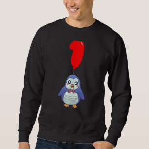 Cute Baby Penguin  1st Birthday  Kids Balloon Part Sweatshirt