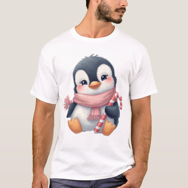 Cute Baby Penguin – Adorable Winter Snow Christmas T-Shirt (Front)