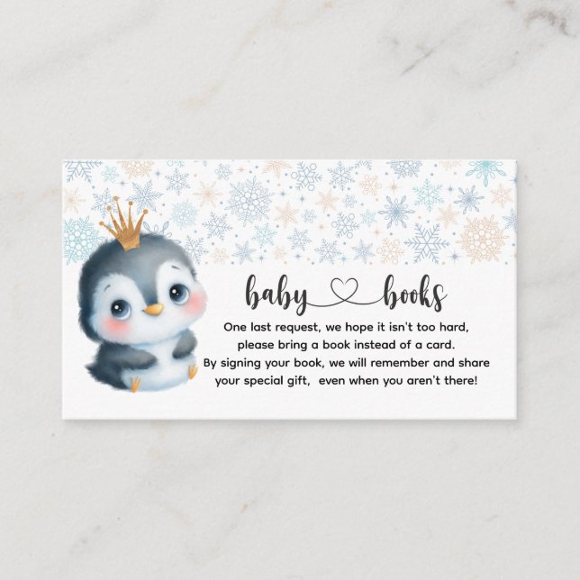 Cute Baby Penguin Book request Enclosure Card (Front)