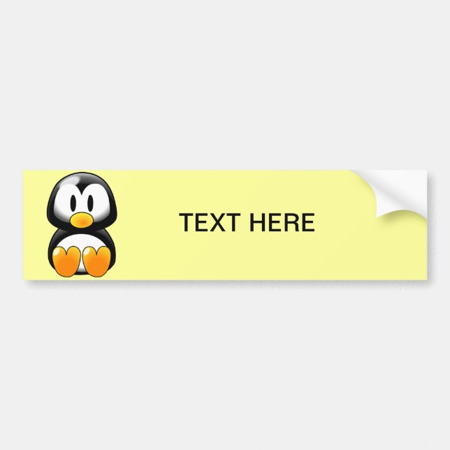 Cute Baby Penguin - Customizeable Bumper Sticker (Front)