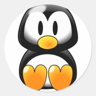 Cute Baby Penguin - Customizeable Classic Round Sticker