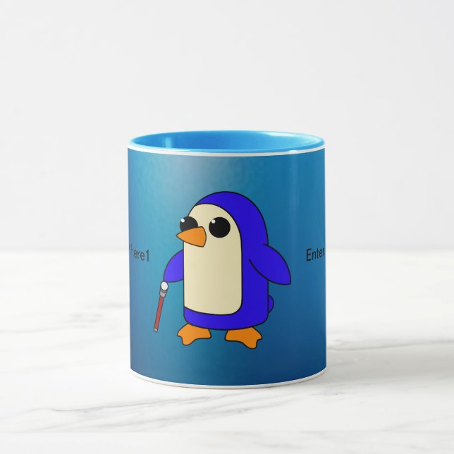 Cute Baby Penguin with Cane customization Mug (Center)