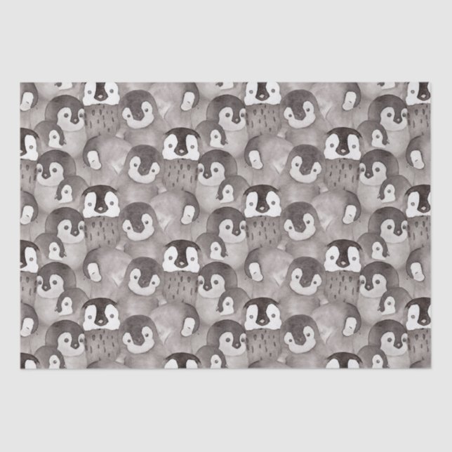 Cute Baby Penguins Pattern  Tissue Paper (Front)