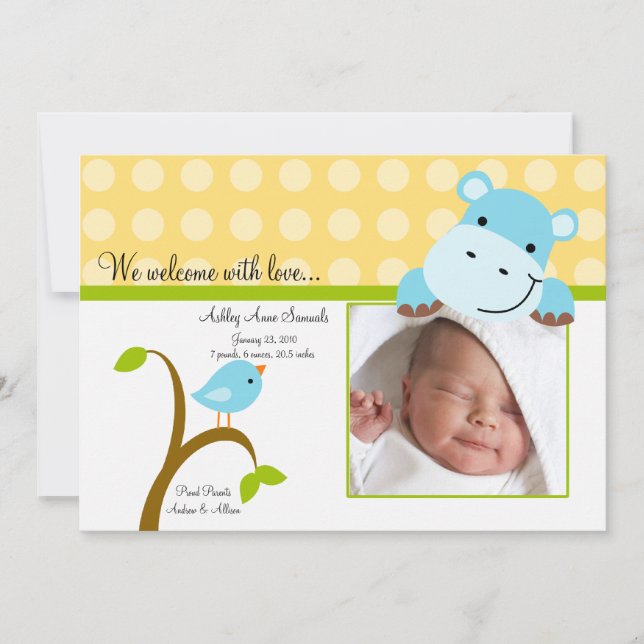 Cute Baby PHOTO Birth Announcement (Front)