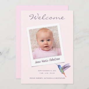 Cute Baby Photo Collage Modern Birth Announcement