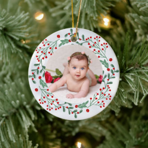 Cute Baby Photo CUSTOMIZABLE Christmas Ceramic Tree Decoration