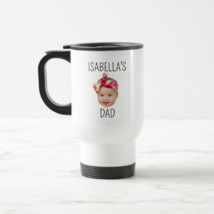 Cute Baby Photo Floral Headband Dad Travel Mug