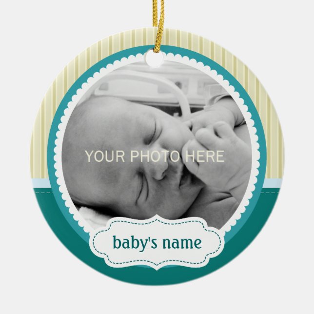 Cute Baby Photo Ornament (Front)