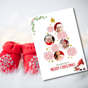 Cute Baby Photo Tree,Modern,Minimalist Christmas Holiday Card