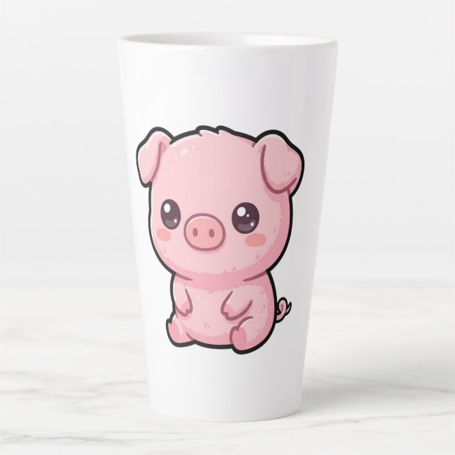 Cute Baby Pig Latte Mug (Front)