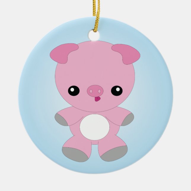 Cute Baby Pig ornament (Front)
