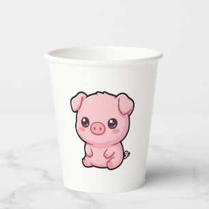 Cute Baby Pig Paper Cups