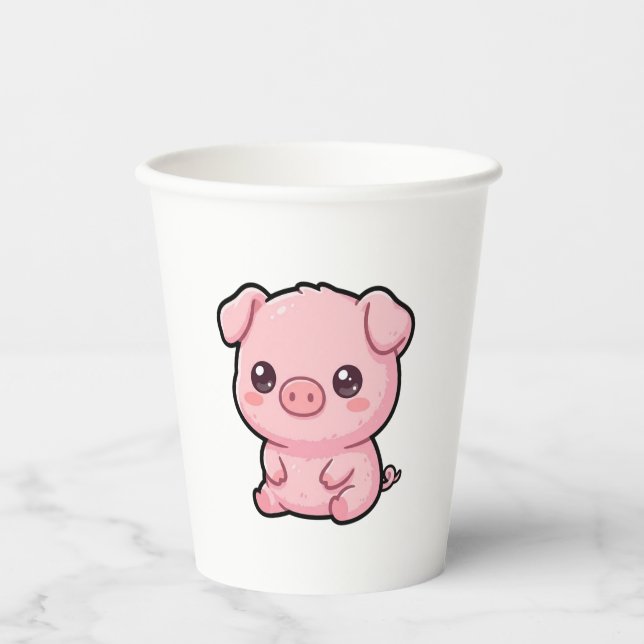Cute Baby Pig Paper Cups (Front)
