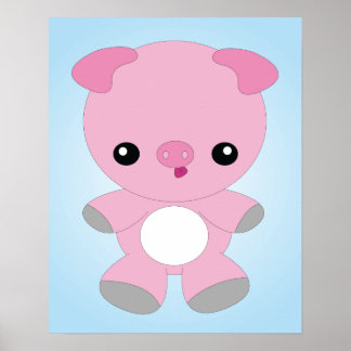 Cute Baby Pig poster
