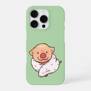 Cute Baby Pig Wrapped in Blanket iPhone 16 Pro Case