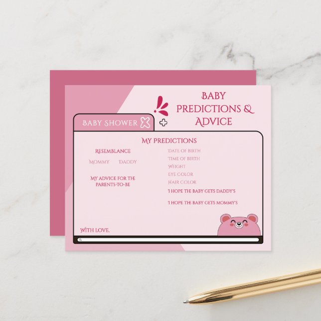 Cute Baby Pink Bear Computer Screen Game Flyer (Front/Back In Situ)