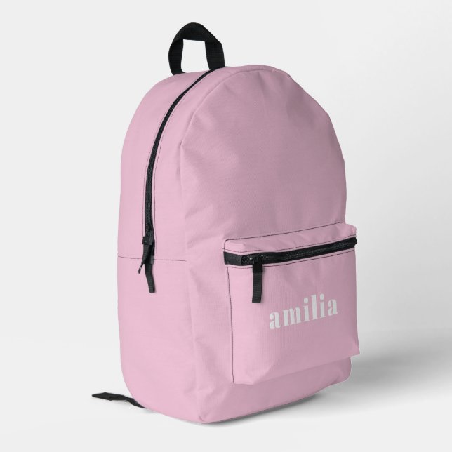 Cute Baby Pink Personalised Printed Backpack (Back Corner Left)