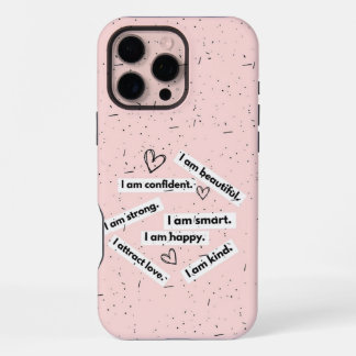 Cute Baby Pink Self Love Inspirational Quotes iPhone 16 Pro Max Case