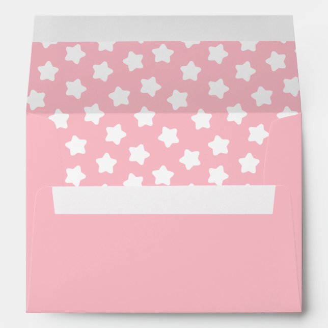 Cute Baby Pink Star Lined A7 Envelope (Back (Bottom))