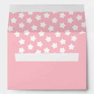 Cute Baby Pink Star Lined A7 Envelope