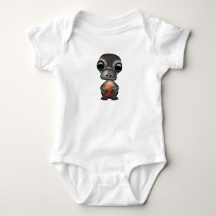 Cute Baby Platypus Playing With Basketball Bodysuit