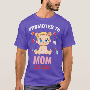 Cute Baby Promoted To Mum Est 2023 Birthday T-Shirt