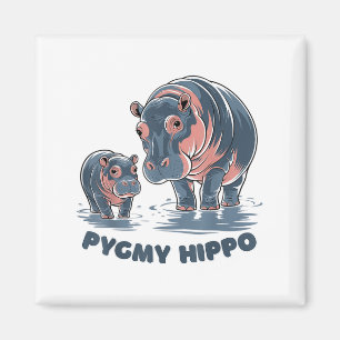 Cute Baby Pygmy Hippo Moo Deng Funny Zoo For Famil Magnet