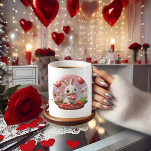 Cute baby Rabbit valentine heart love Coffee Mug