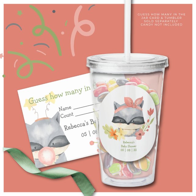 Cute Baby Raccoon - Guess How Many in the Jar Game Acrylic Tumbler (Creator Uploaded)