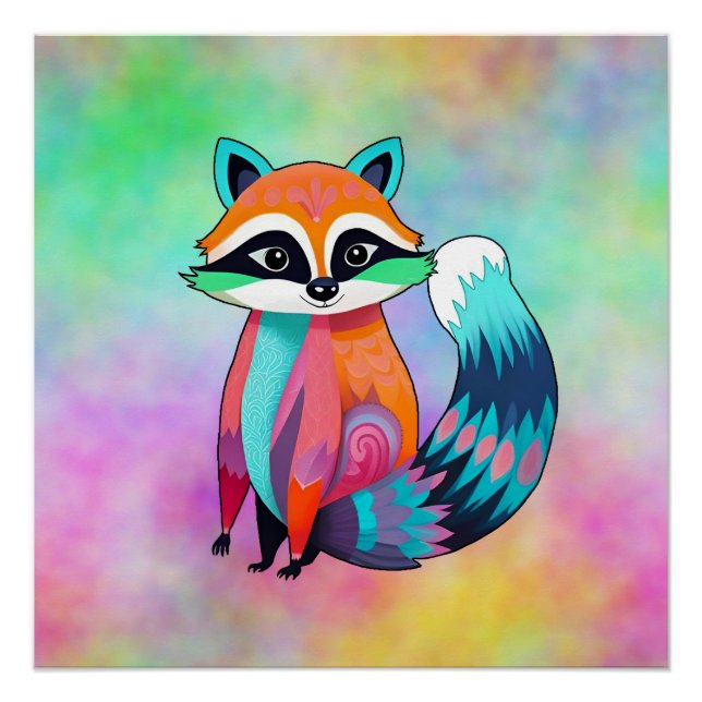 Cute Baby Raccoon Poster (Front)