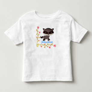 Cute Baby Racoon with Flowers Toddler T-Shirt